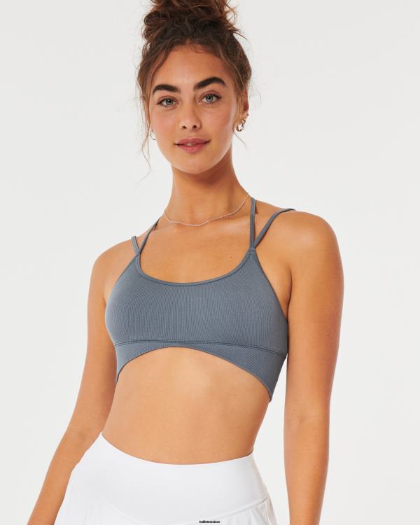 gilly hicks bralette à bretelles et décolleté plongeant femmes bleu foncé Hollister hauts RRRJX435