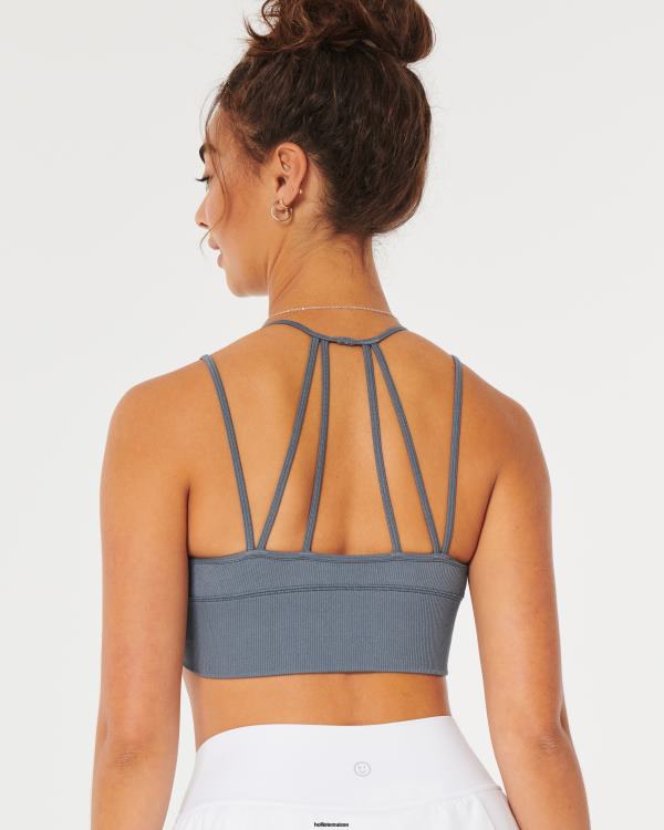 gilly hicks bralette à bretelles et décolleté plongeant femmes bleu foncé Hollister hauts RRRJX435