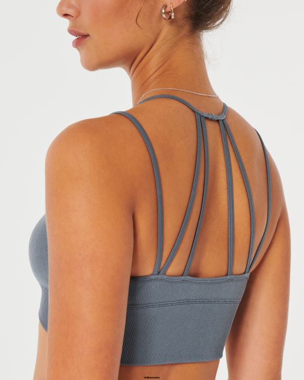 gilly hicks bralette à bretelles et décolleté plongeant femmes bleu foncé Hollister hauts RRRJX435