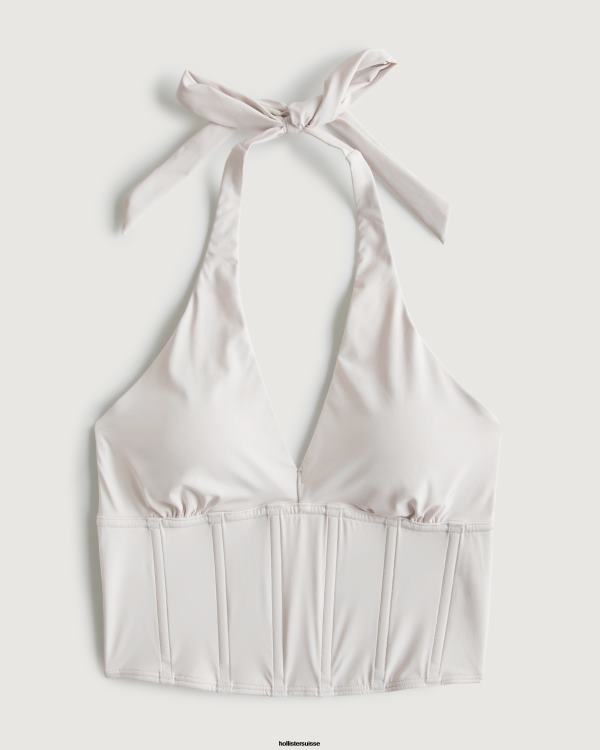 gilly hicks bustier dos nu en micromodal femmes blanc Hollister hauts RRRJX432
