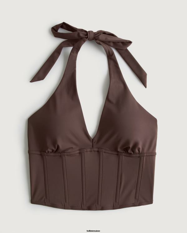 gilly hicks bustier dos nu en micromodal femmes marron foncé Hollister hauts RRRJX453
