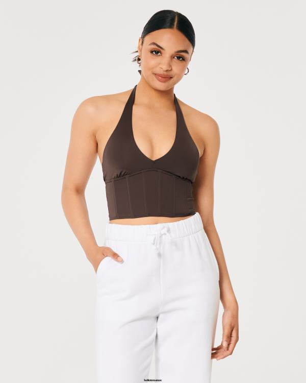 gilly hicks bustier dos nu en micromodal femmes marron foncé Hollister hauts RRRJX453