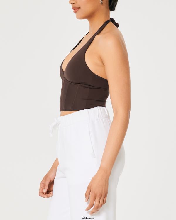 gilly hicks bustier dos nu en micromodal femmes marron foncé Hollister hauts RRRJX453