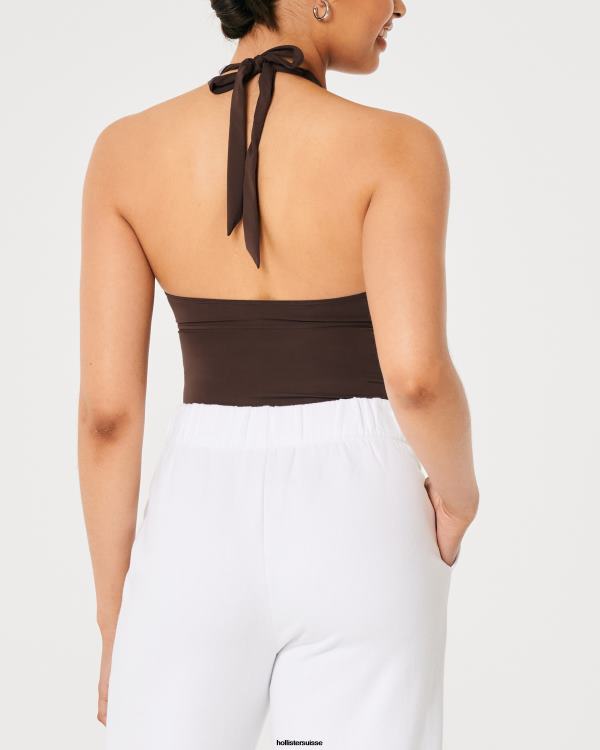 gilly hicks bustier dos nu en micromodal femmes marron foncé Hollister hauts RRRJX453