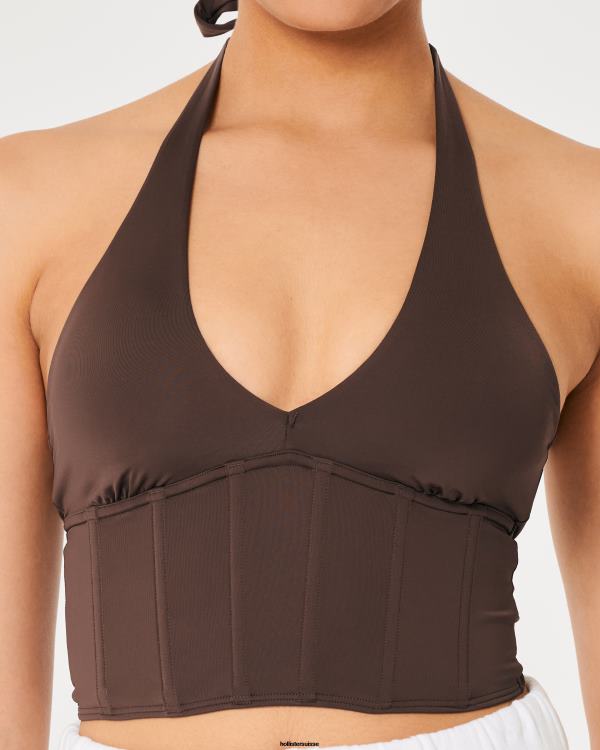 gilly hicks bustier dos nu en micromodal femmes marron foncé Hollister hauts RRRJX453