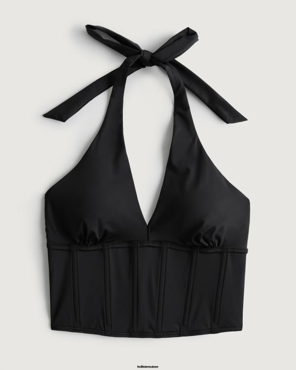 gilly hicks bustier dos nu en micromodal femmes noir Hollister hauts RRRJX430