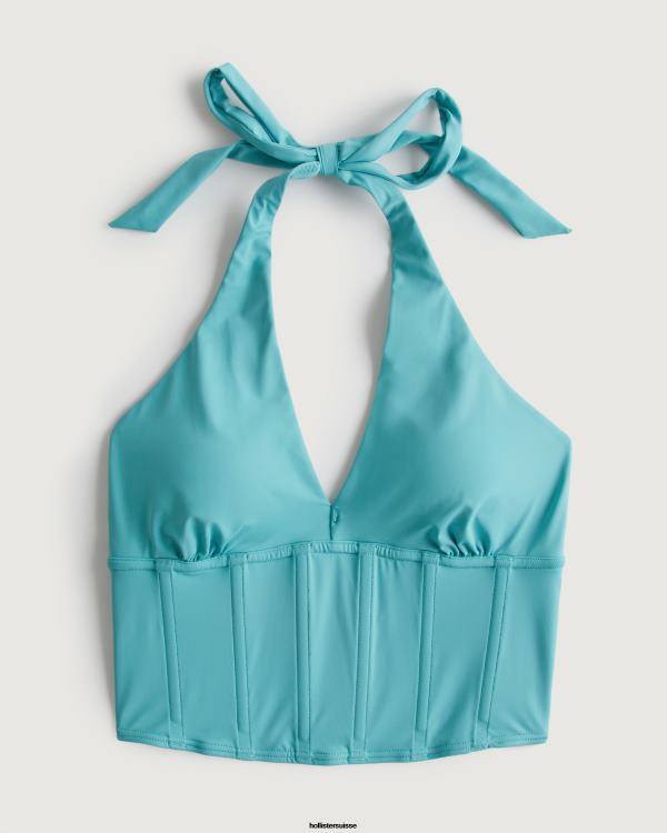gilly hicks bustier dos nu en micromodal femmes turquoise Hollister hauts RRRJX436