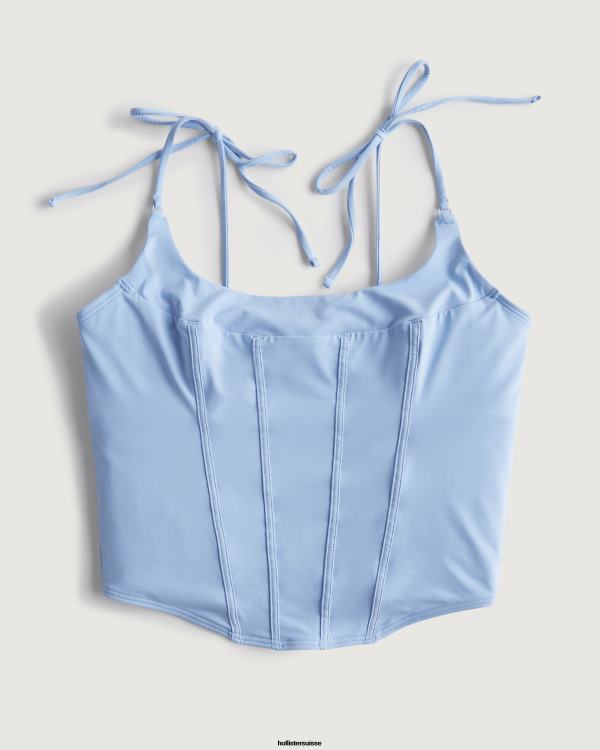 gilly hicks micro corset femmes bleu clair Hollister hauts RRRJX434