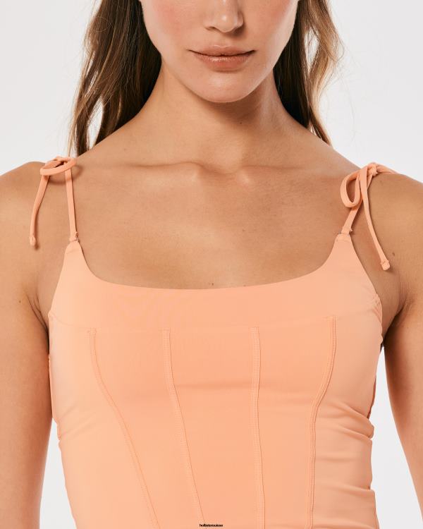 gilly hicks micro corset femmes orange Hollister hauts RRRJX456