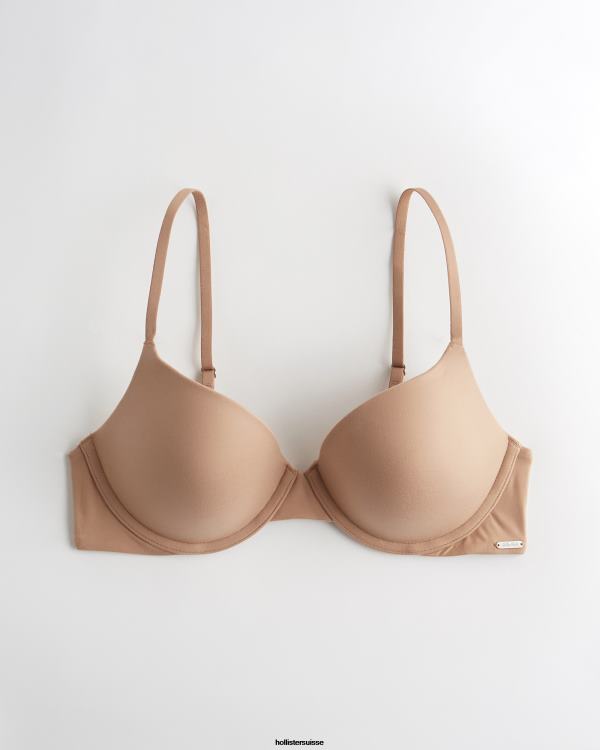 gilly hicks soutien-gorge t-shirt push-up confort nu femmes beige Hollister hauts RRRJX76
