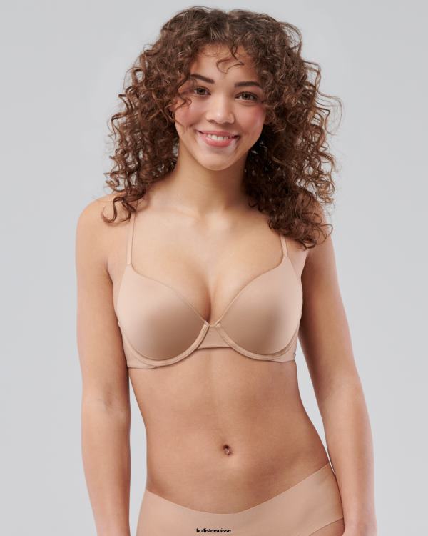 gilly hicks soutien-gorge t-shirt push-up confort nu femmes beige Hollister hauts RRRJX76