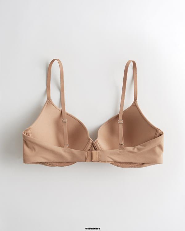 gilly hicks soutien-gorge t-shirt push-up confort nu femmes beige Hollister hauts RRRJX76