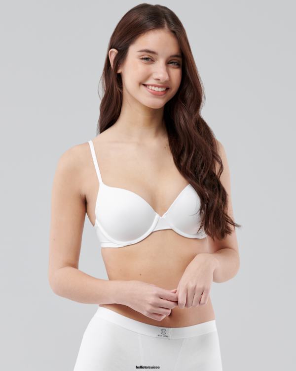 gilly hicks soutien-gorge t-shirt push-up confort nu femmes blanc Hollister hauts RRRJX68