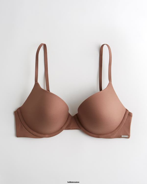 gilly hicks soutien-gorge t-shirt push-up confort nu femmes brun Hollister hauts RRRJX458