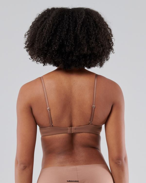gilly hicks soutien-gorge t-shirt push-up confort nu femmes brun Hollister hauts RRRJX458