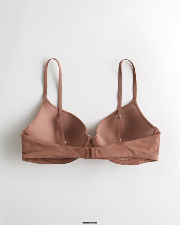 gilly hicks soutien-gorge t-shirt push-up confort nu femmes brun Hollister hauts RRRJX458