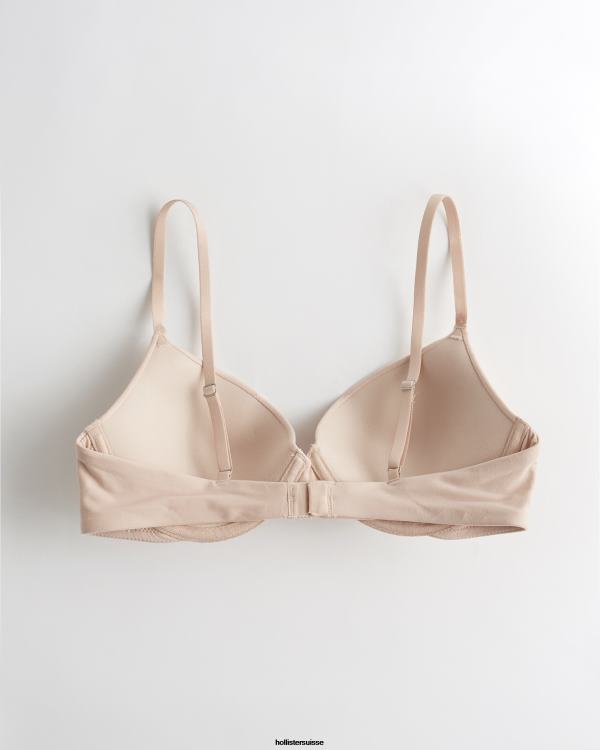 gilly hicks soutien-gorge t-shirt push-up confort nu femmes crème Hollister hauts RRRJX115