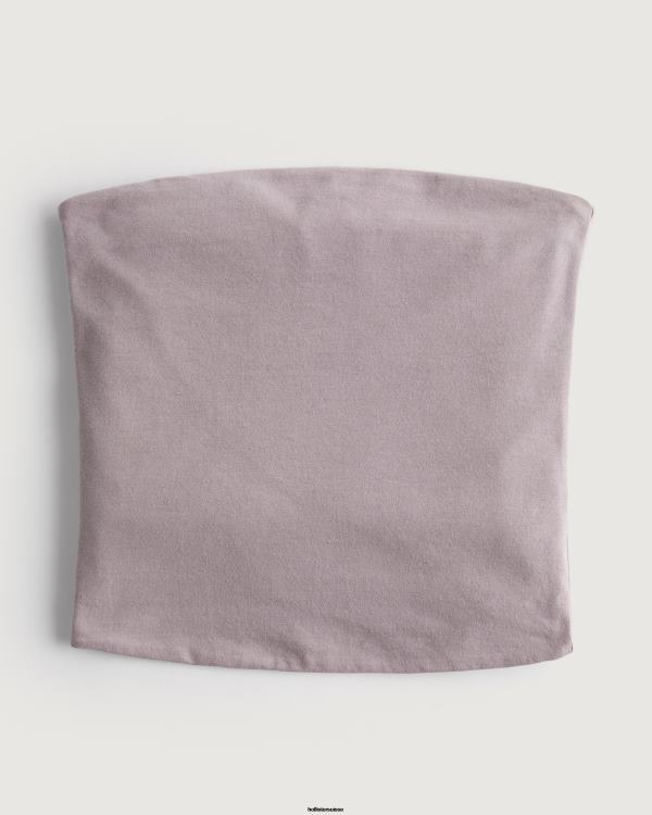 haut tube sans bretelles femmes gris violet Hollister hauts RRRJX80