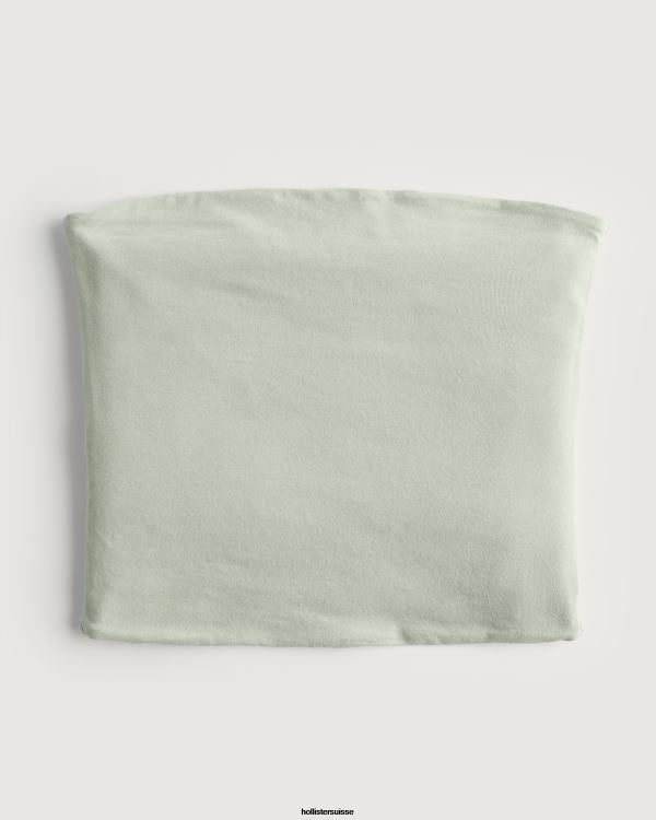 haut tube sans bretelles femmes vert sauge Hollister hauts RRRJX421