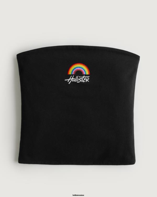 top tube à logo fierté femmes noir Hollister hauts RRRJX411