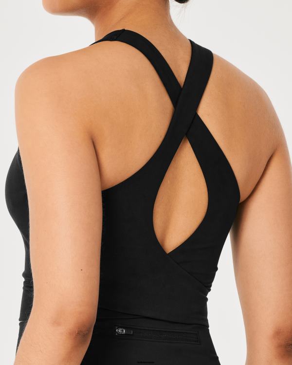 Gilly Hicks Active Recharge - Débardeur col montant à bretelles femmes noir Hollister hauts RRRJX195