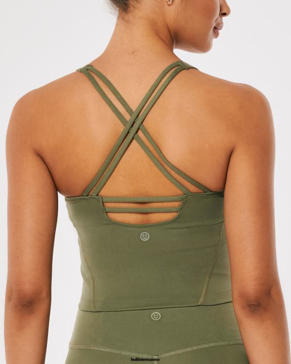 Gilly Hicks Débardeur plongeant à bretelles Active Recharge femmes olive verte Hollister hauts RRRJX317