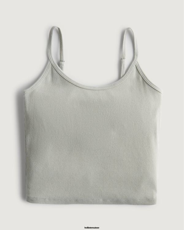 caraco échancré côtelé femmes vert sauge Hollister hauts RRRJX223