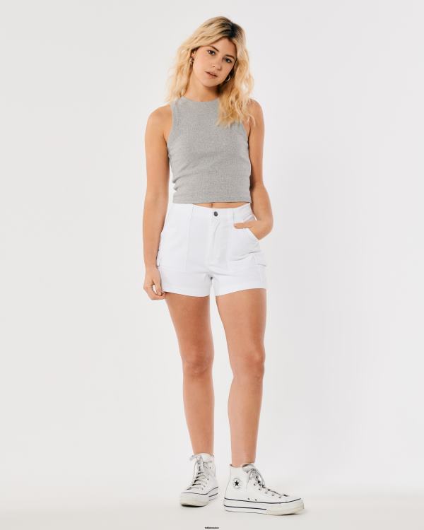 débardeur côtelé à col montant femmes gris chiné Hollister hauts RRRJX91