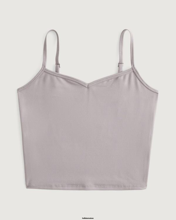 débardeur en tissu sans couture à encolure portrait femmes gris violet Hollister hauts RRRJX382