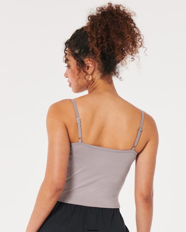 débardeur en tissu sans couture à encolure portrait femmes gris violet Hollister hauts RRRJX382