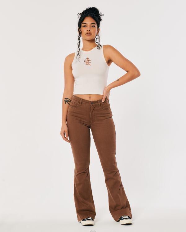 débardeur graphique à col montant femmes crème Hollister hauts RRRJX260