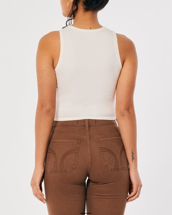 débardeur graphique à col montant femmes crème Hollister hauts RRRJX260