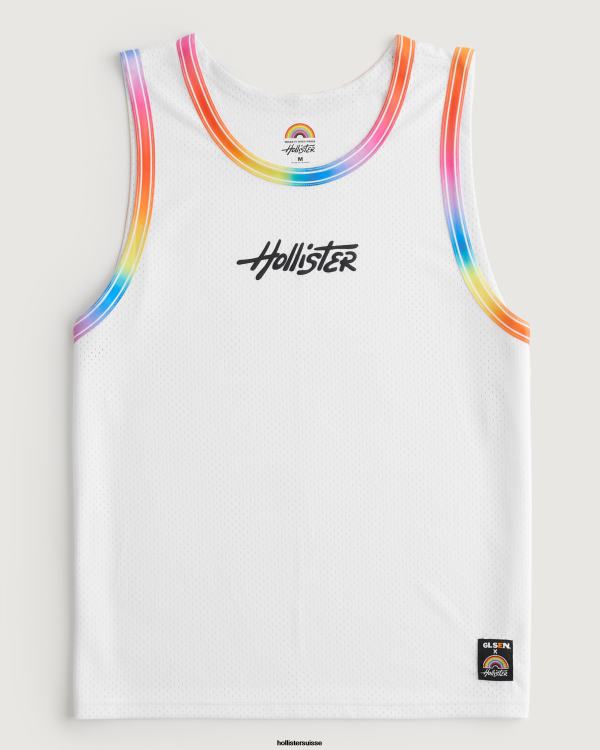 débardeur graphique à logo Pride femmes blanc Hollister hauts RRRJX180