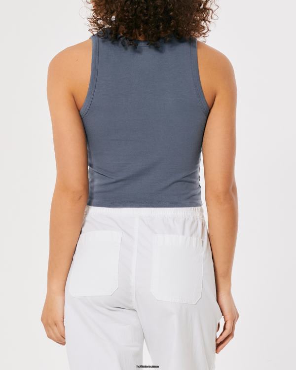 débardeur graphique malibu à col montant femmes bleu Hollister hauts RRRJX261