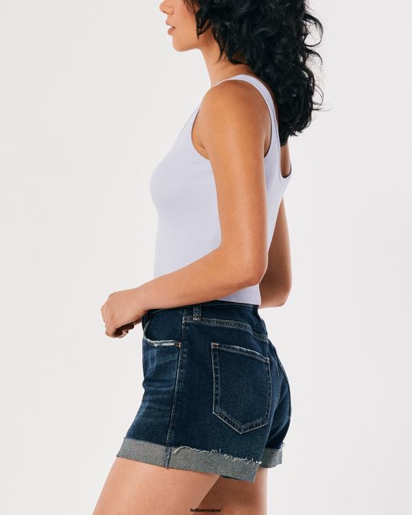 débardeur henley scoop côtelé femmes bleu clair Hollister hauts RRRJX255