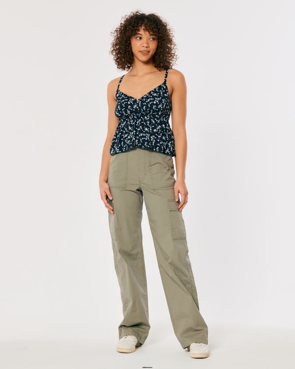 débardeur nuisette femmes fleuri bleu marine Hollister hauts RRRJX290