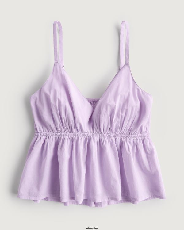 débardeur nuisette femmes violet clair Hollister hauts RRRJX405