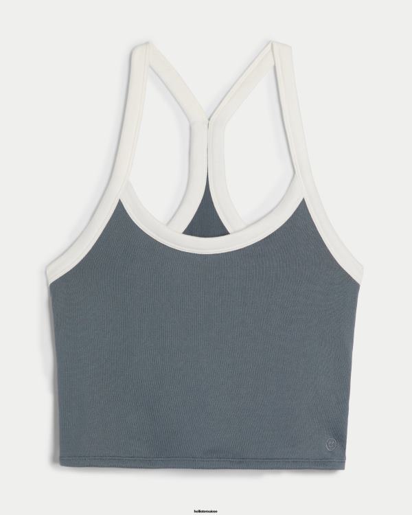 gilly hicks débardeur douillet femmes bleu foncé Hollister hauts RRRJX449