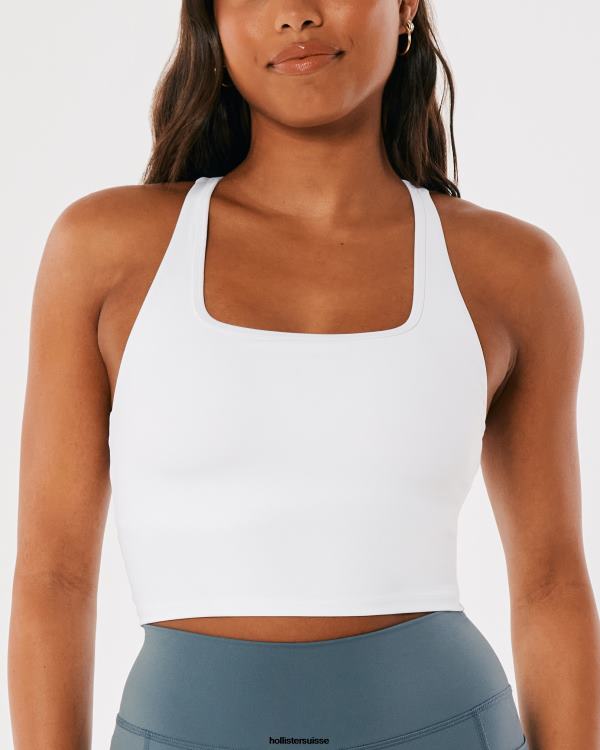 gilly hicks débardeur à encolure carrée active energize femmes blanc Hollister hauts RRRJX151