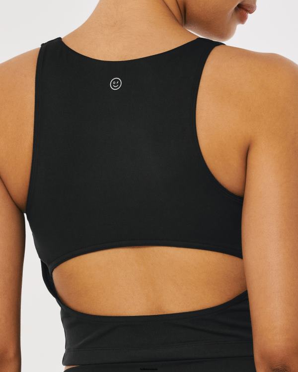 gilly hicks débardeur ouvert à recharge active femmes noir Hollister hauts RRRJX374