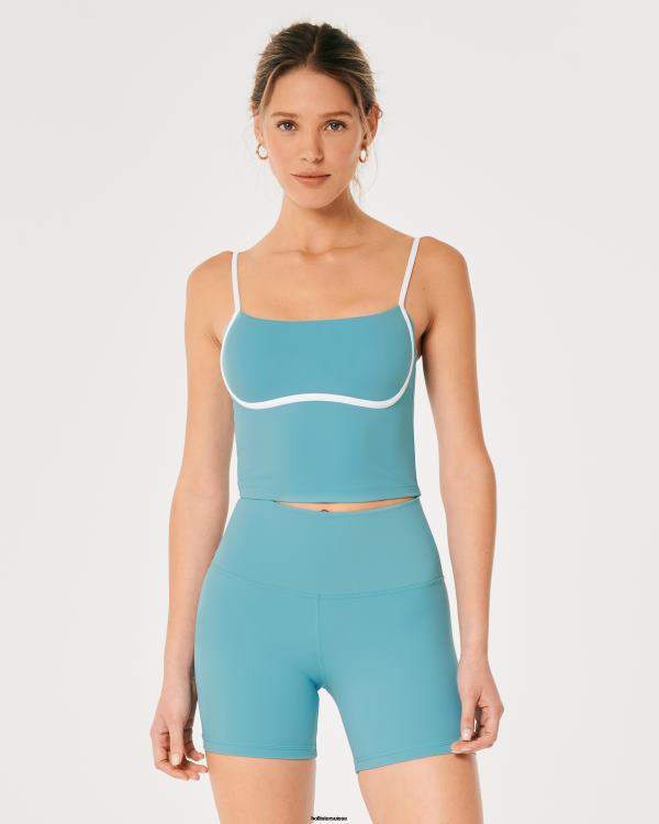 gilly hicks débardeur à pointe énergisante active femmes turquoise Hollister hauts RRRJX386