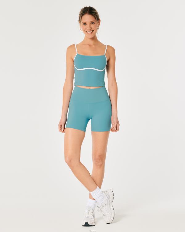 gilly hicks débardeur à pointe énergisante active femmes turquoise Hollister hauts RRRJX386