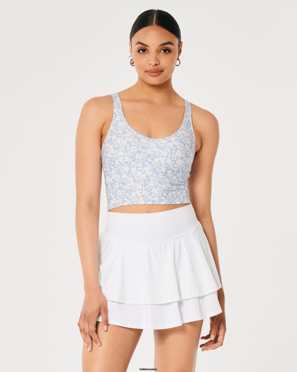 gilly hicks réservoir plongeant à recharge active femmes fleuri bleu clair Hollister hauts RRRJX300