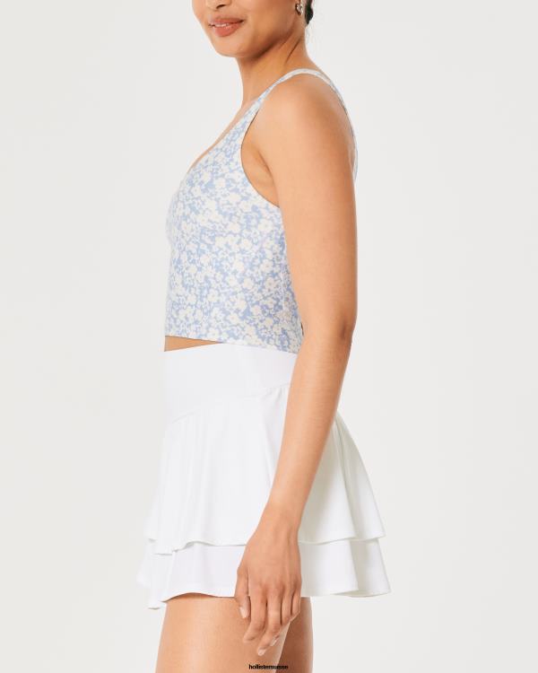 gilly hicks réservoir plongeant à recharge active femmes fleuri bleu clair Hollister hauts RRRJX300