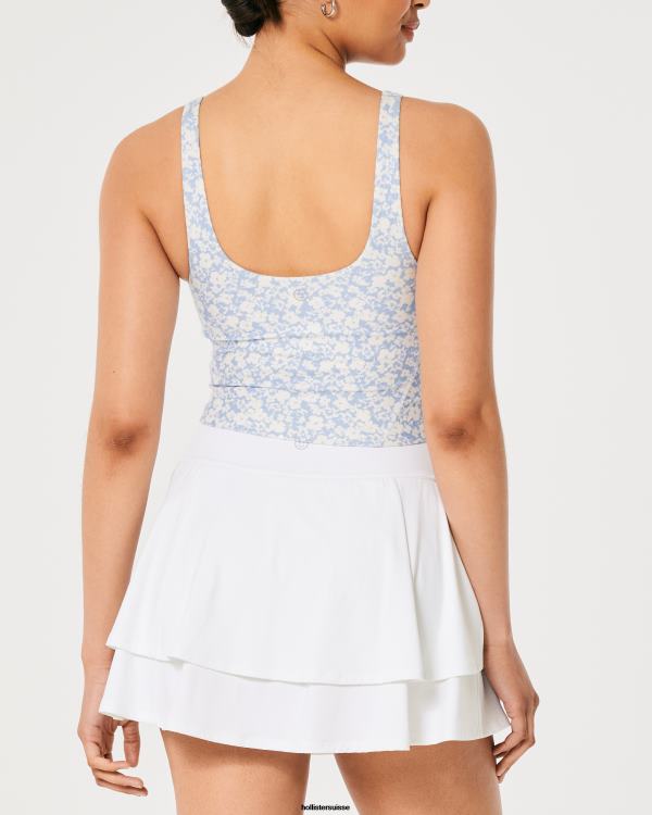 gilly hicks réservoir plongeant à recharge active femmes fleuri bleu clair Hollister hauts RRRJX300