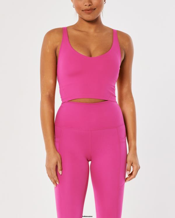 gilly hicks réservoir plongeant à recharge active femmes rose foncé Hollister hauts RRRJX86