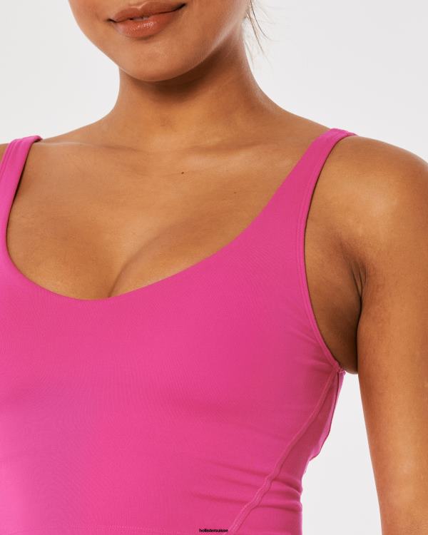 gilly hicks réservoir plongeant à recharge active femmes rose foncé Hollister hauts RRRJX86