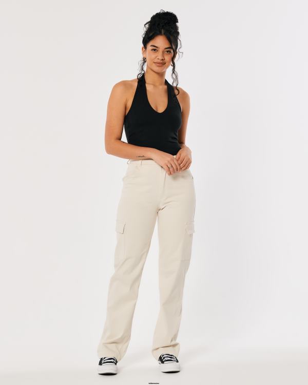 haut dos nu à encolure en v femmes noir Hollister hauts RRRJX129