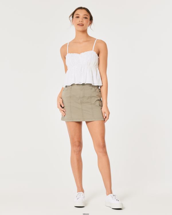 haut nuisette à œillets femmes blanc Hollister hauts RRRJX171