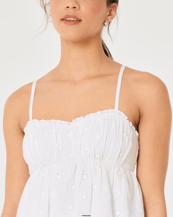 haut nuisette à œillets femmes blanc Hollister hauts RRRJX171